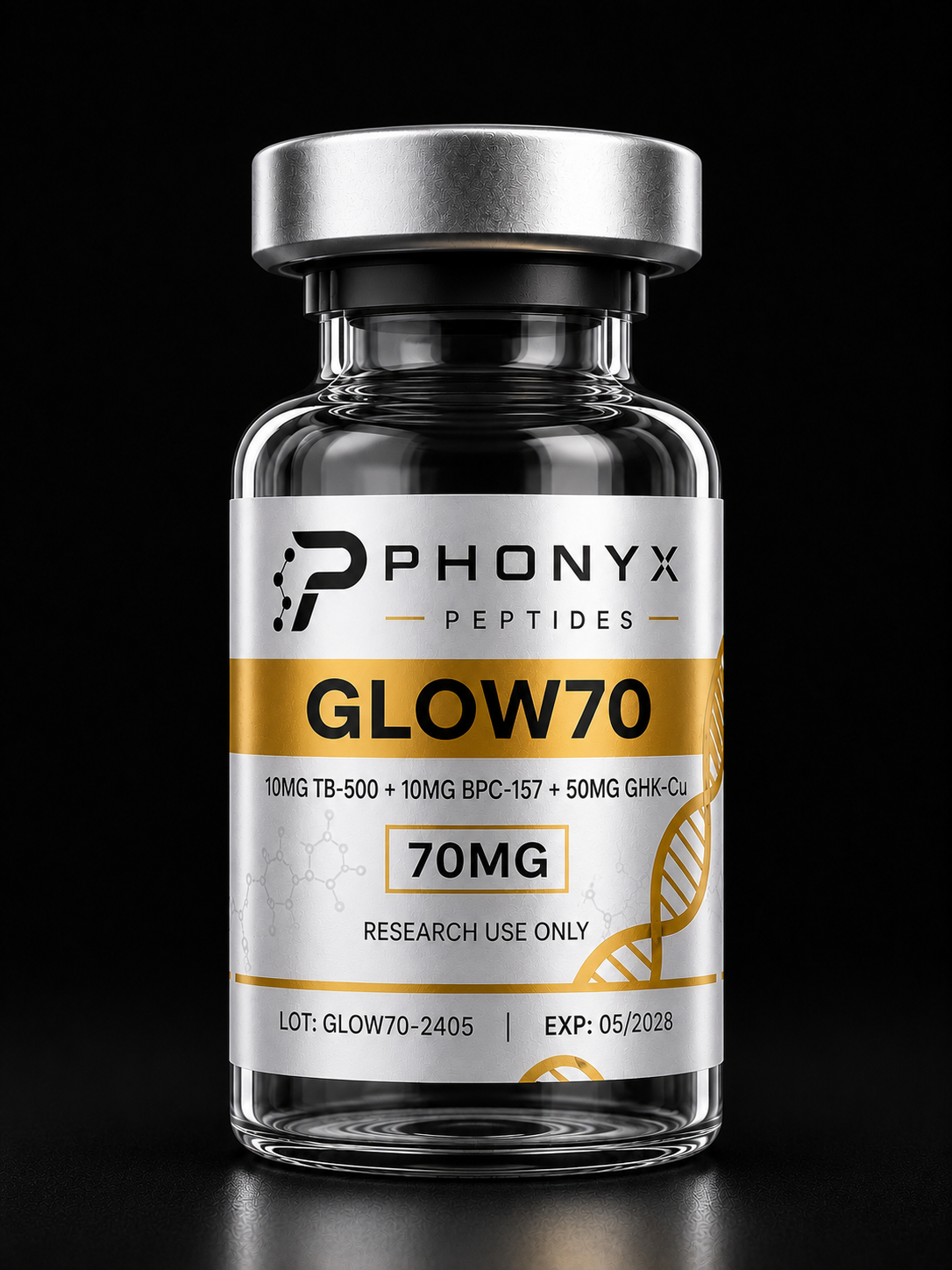 GLOW70 research vial