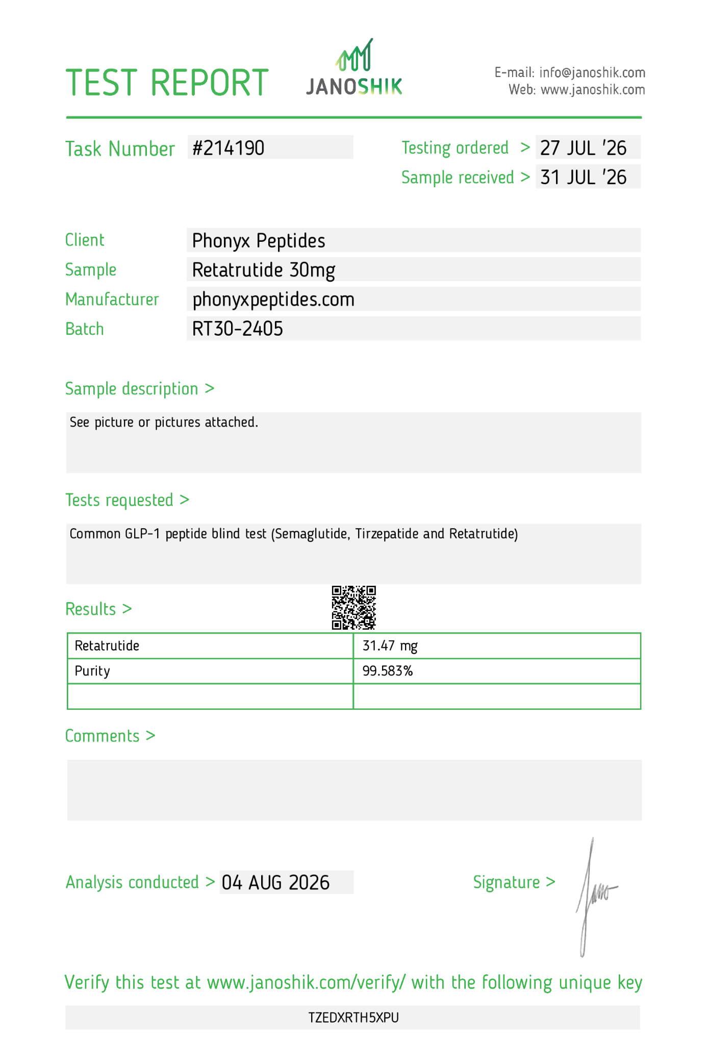 Retatrutide 30 mg independent test report